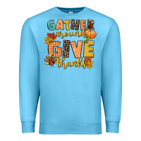 Ocean Blue gather around and give thanks Premium Sweatshirt - CowGirlArtShop