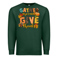 Sports Green gather around and give thanks Premium Sweatshirt - CowGirlArtShop
