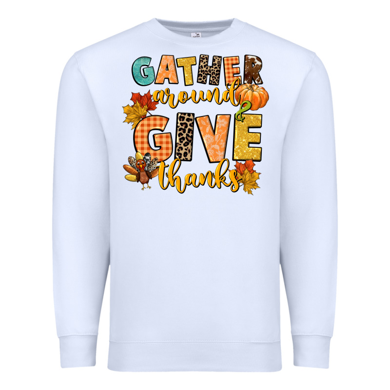 Gather Around And Give Thanks Premium Sweatshirt by CowGirlArtShop | Teevron