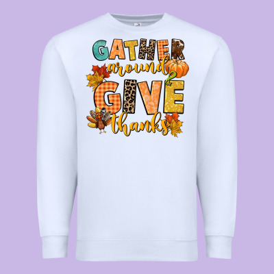 Gather Around And Give Thanks Premium Sweatshirt Designed By Cowgirlartshop