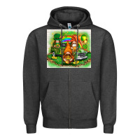 Charcoal Heather st patricks day gnomies with truck Zipper Hoodie - NancyCooperArtShop