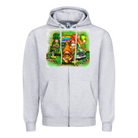 Heather Grey st patricks day gnomies with truck Zipper Hoodie - NancyCooperArtShop