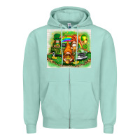 Seafoam st patricks day gnomies with truck Zipper Hoodie - NancyCooperArtShop