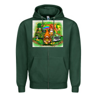Sports Green st patricks day gnomies with truck Zipper Hoodie - NancyCooperArtShop