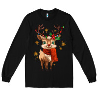 Black reindeer in christmas Long Sleeve Tee - MaliasSmallBusiness