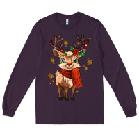Plum reindeer in christmas Long Sleeve Tee - MaliasSmallBusiness