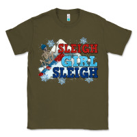 Army Green winter sleigh girl sleigh Classic Tee - NancyCooperArtShop