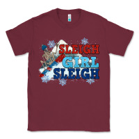 Burgundy winter sleigh girl sleigh Classic Tee - NancyCooperArtShop