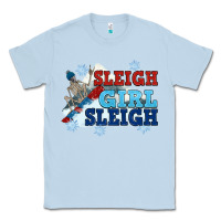 Dusty Blue winter sleigh girl sleigh Classic Tee - NancyCooperArtShop