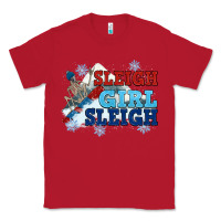 Red winter sleigh girl sleigh Classic Tee - NancyCooperArtShop