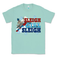 Seafoam winter sleigh girl sleigh Classic Tee - NancyCooperArtShop