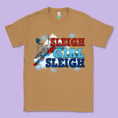 Winter Sleigh Girl Sleigh Classic Tee Designed By Nancycooperartshop
