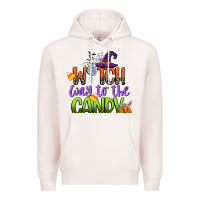 Pale Pink witch way to the candy Premium Hoodie - CowGirlArtShop