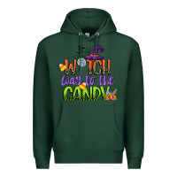 Sports Green witch way to the candy Premium Hoodie - CowGirlArtShop