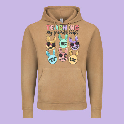 Teahing My Favorite Peeps Vintage Hoodie Designed By Maliassmallbusiness
