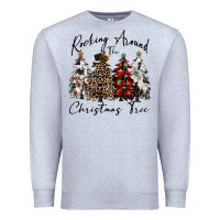 Heather Grey rocking around the christmas tree Premium Sweatshirt - CowGirlArtShop