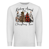Oatmeal Heather rocking around the christmas tree Premium Sweatshirt - CowGirlArtShop