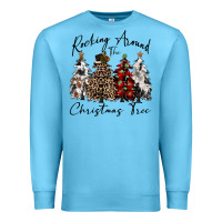 Ocean Blue rocking around the christmas tree Premium Sweatshirt - CowGirlArtShop