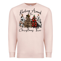 Pale Pink rocking around the christmas tree Premium Sweatshirt - CowGirlArtShop