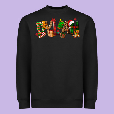 Personalized Christmas Themed Heavyweight Sweatshirt Designed By Nancycooperartshop