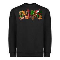Black Personalized Christmas Themed Heavyweight Sweatshirt - NancyCooperArtShop