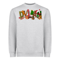 Heather Grey Personalized Christmas Themed Heavyweight Sweatshirt - NancyCooperArtShop