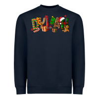 Navy Personalized Christmas Themed Heavyweight Sweatshirt - NancyCooperArtShop