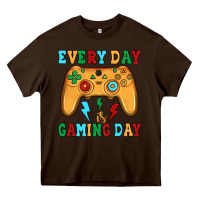 Chocolate Brown every day is gaming day Heavy Core Tee - JahusDesignShop