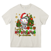 Cream i want a hippopotamus for christmas Heavy Core Tee - AdoDesignShop