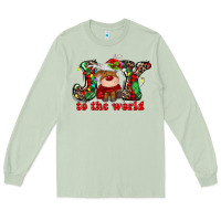 Matcha joy to the world christmas deer Long Sleeve Tee - MaliasSmallBusiness
