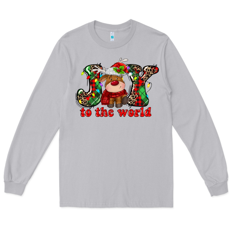 Joy To The World Christmas Deer Long Sleeve Tee by MaliasSmallBusiness | Teevron