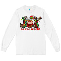 White joy to the world christmas deer Long Sleeve Tee - MaliasSmallBusiness
