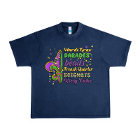 Navy mardi gras parades beads french quarter beignets k Urban Heavy Tee - MaliasSmallBusiness