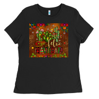 Black feliz navidad cactus Ladies Tee - JahusDesignShop