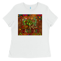 White feliz navidad cactus Ladies Tee - JahusDesignShop