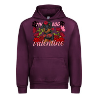 Mauve Wine my dog is my valentine valentine's day Urban Hoodie - FaDigitalArtStudio
