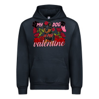 Navy my dog is my valentine valentine's day Urban Hoodie - FaDigitalArtStudio