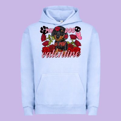My Dog Is My Valentine Valentine's Day Urban Hoodie Designed By Fadigitalartstudio