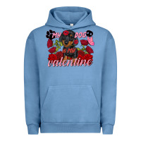 Pigment Pebble Blue my dog is my valentine valentine's day Urban Hoodie - FaDigitalArtStudio