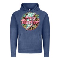 Vintage Denim happy teacher lighting bolt Vintage Hoodie - MaliasSmallBusiness