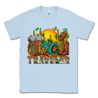 Dusty Blue western traveler cowboy Classic Tee - NancyCooperArtShop
