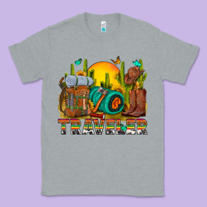 Western Traveler Cowboy Classic Tee Designed By Nancycooperartshop