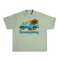 Oil Green thanksgiving truck turkey Urban Heavy Tee - AdoDesignShop