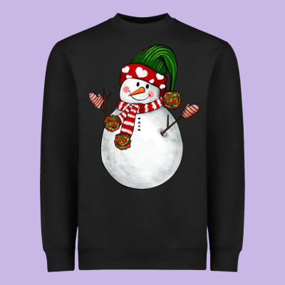 Snowman Heavyweight Sweatshirt Designed By Nancycooperartshop