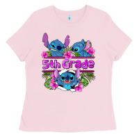 Bubblegum Pink preview flower stitch 5th grade Ladies Tee - AdoDesignShop