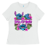 White preview flower stitch 5th grade Ladies Tee - AdoDesignShop