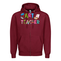 Burgundy art teacher Zipper Hoodie - NancyCooperArtShop