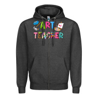 Charcoal Heather art teacher Zipper Hoodie - NancyCooperArtShop