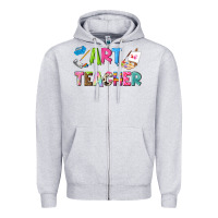 Heather Grey art teacher Zipper Hoodie - NancyCooperArtShop