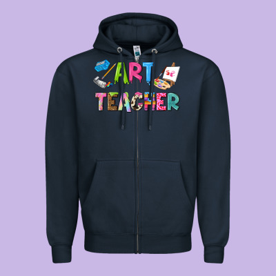 Art Teacher Zipper Hoodie Designed By Nancycooperartshop
